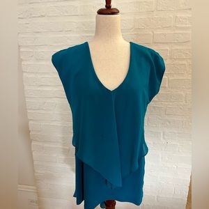 August Silk turquoise blouse.